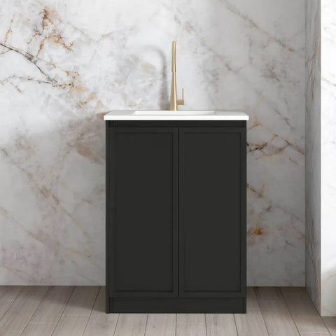 Otti Hampshire Mini Laundry Kit 650mm Black / Cloudy Carrara Top LA-650-BOHB-CA