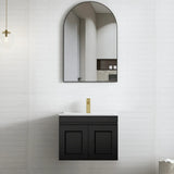 Otti Hampton Mark Ii Wall Hung Vanity 600mm Satin Black / Matte White Top HPM600BSTUD-MW