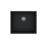 Amelie Deauville Kitchen Sink Quartz Single Bowl (Topmount/Undermount) 530x450x215mm (No Overflow) Matte Black BDOFORSB530BL