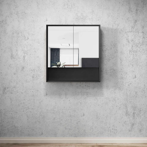 Otti Marlo Shaving Cabinet 900x800mm Matte Black MASV900B