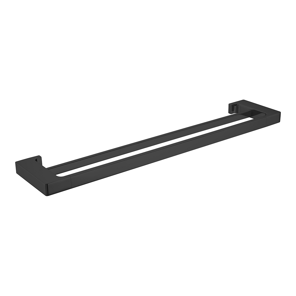 Nero Pearl Double Towel Rail 600mm Matte Black NR8024DMB