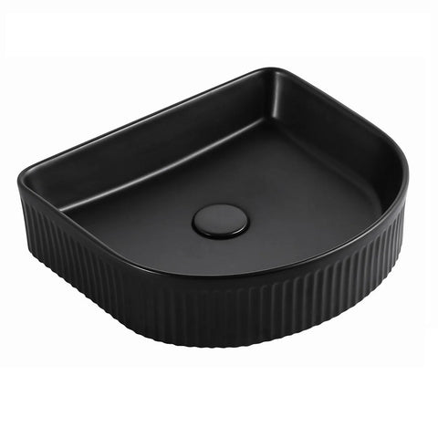 Otti Archie Ceramic Basin 415x365mm Above Counter Matte Black OT4136CMB