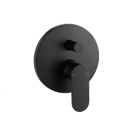 Vito Bertoni Kali Shower Bath Diverter w/ Backplate Matte Black 49402