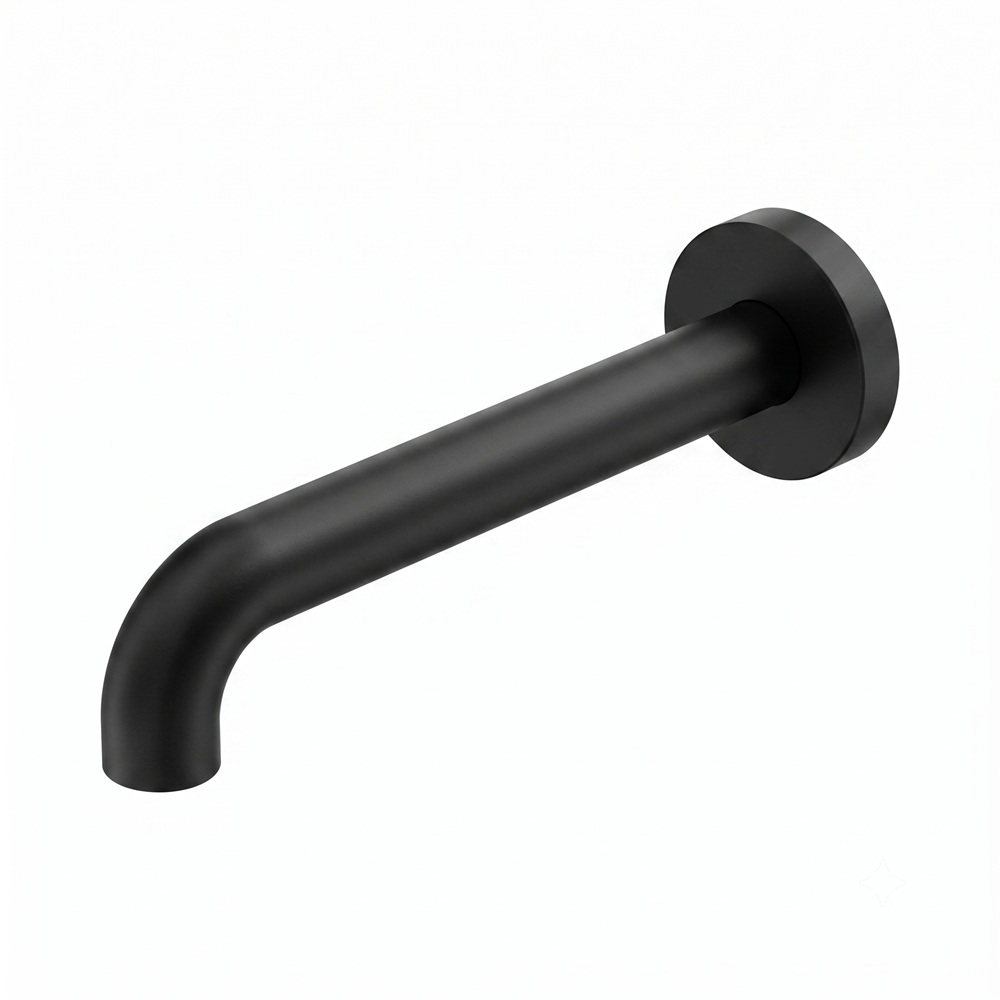 Amelie Royale II Wall Basin/Bath Spout Only Curved 185mm Matte Black BDO221903D185MB