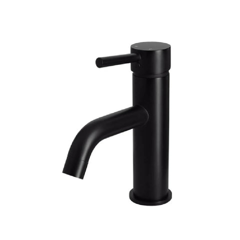 Meir Round Basin Mixer Curved Matte Black MB03