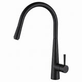 Fienza Hustle Deluxe Gooseneck Pull Out Kitchen Mixer Lead Free Matte Black 213116MB-LF