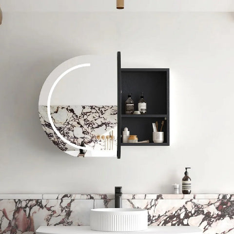 Otti Bondi LED Shaving Cabinet 900x600mm Black Oak LED-BOSV9060B