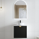 Otti Marlo Wall Hung Cabinet Only 600x460x550mm Matte Black Plywood w/ Black Handle (Cabinet Only) MA600B