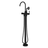 Phoenix Cromford Floor Mounted Bath Mixer w/ Hand Shower Matte Black 134-7451-10