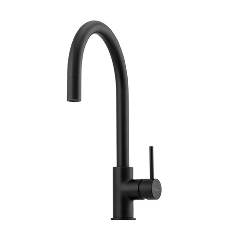 Oliveri Venice Pullout Gooseneck Mixer Matte Black VE520MB-P