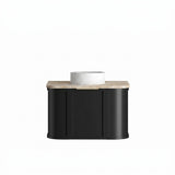 Otti Hampshire Curve Wall Hung Vanity 750mm Satin Black / Sand Dune Top BOH750BST-SD