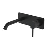 Fienza Kaya Rectangular Plate Basin/Bath Wall Mixer Dress Kit Set Outlet 160mm Lead Free Matte Black D228106B-LF