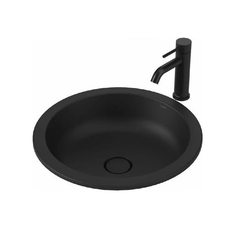 Caroma Liano II Round 440mm Under/ Over Counter Basin Matte Black 852600MB