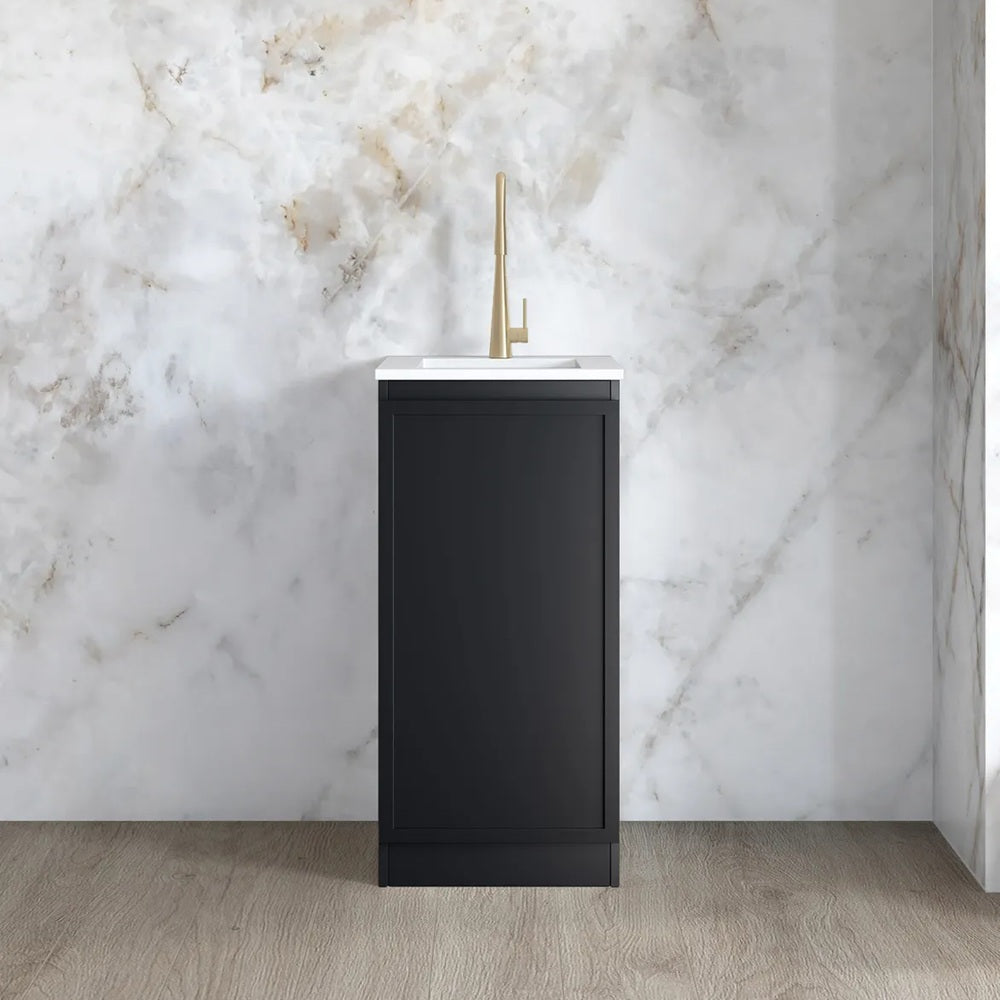 Otti Hampshire Mini Laundry 430mm Matte Black / Pure White Top LA-430-BOHB-PW