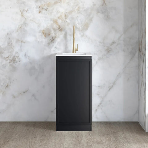 Otti Hampshire Mini Laundry 430mm Matte Black / Pure White Top LA-430-BOHB-PW