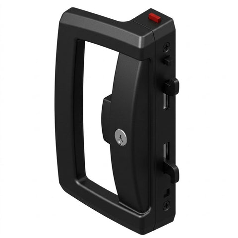 Lockwood Onyx D Handle/Slim Pull Universal Strike 5 Pin Cylinder Black 9A1A2/5PBLK