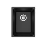 Amelie Deauville Kitchen Sink Quartz Single Bowl (Topmount/Undermount) 350x450x235mm (No Overflow) Matte Black BDOFORSB350BL