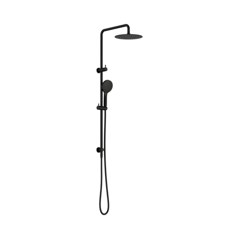 Amelie Royale II Twin Shower Rail Set w/ 250mm Round Head Matte Black BDO232105GMB