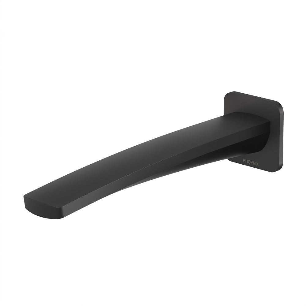 Phoenix Mekko Wall Bath Outlet 200mm Matte Black 115-7620-10-1