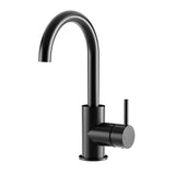 Meir Round Gooseneck Basin Mixer with Cold Start Matte Black MB17