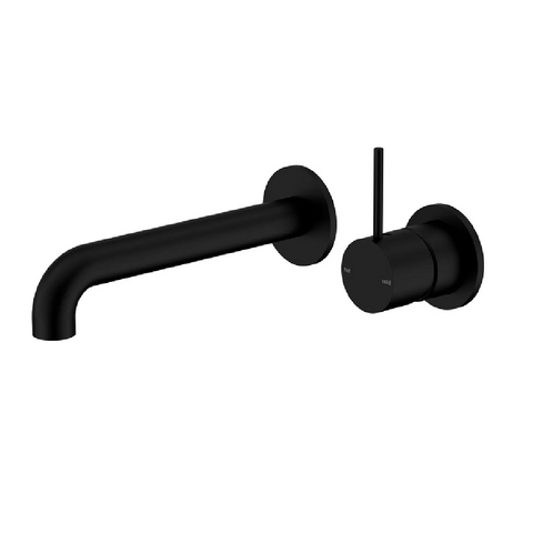 Nero Mecca Wall Basin / Bath Set 230mm (Separate Plates) Handle Up Trim Kits Only Matte Black NR221910D230TMB