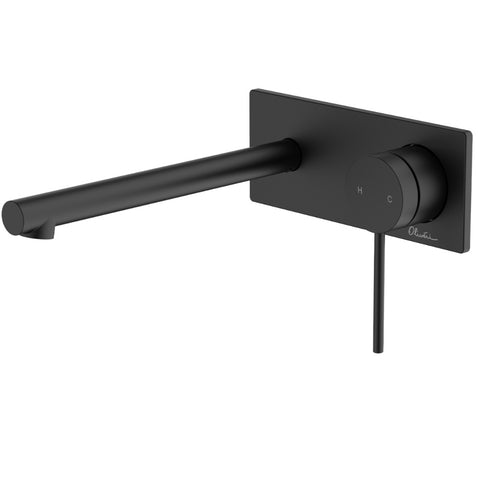 Oliveri Venice Straight Wall Mixer Set Matte Black VE108516FMB