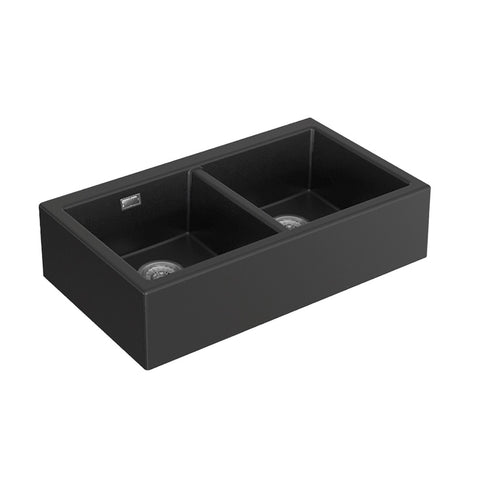 Seima Sink Oros 902 Double Bowl Butler Sinks 900x515mm (No Taphole) Black 192184