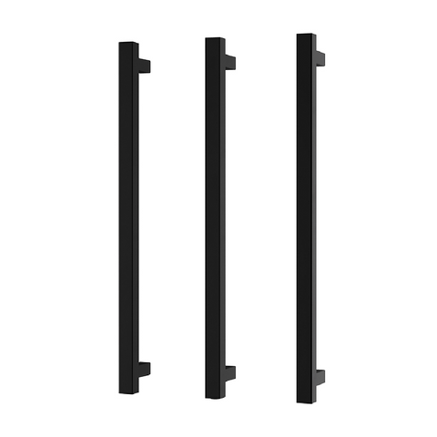 Phoenix Heated Triple Towel Rail Square 800mm Matte Black 651-8763-10