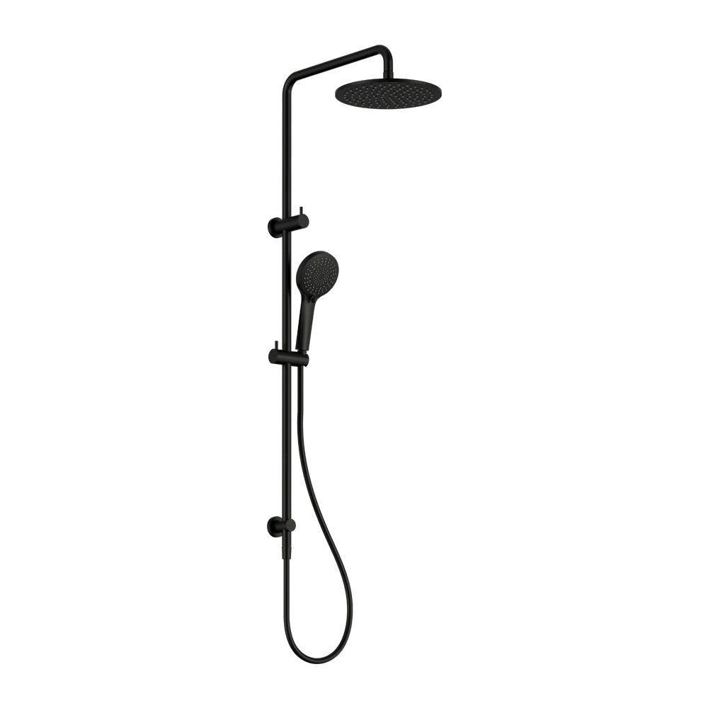 Amelie Royale Deluxe Round Twin Shower 3 Function Hand Shower Matte Black BDO250805DMB