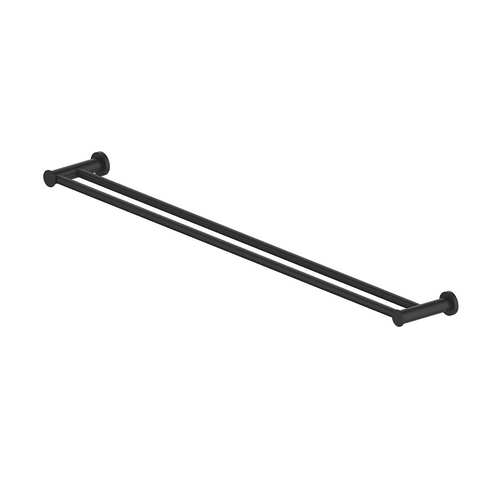 Greens Reason Double Towel Rail PVD Matte Black 18415MB