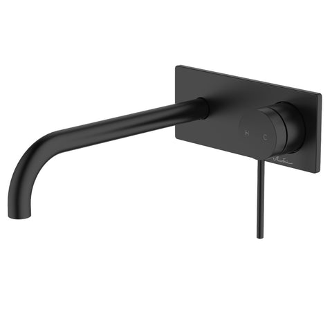 Oliveri Venice Curved Wall Mixer Set Matte Black VE105516FMB