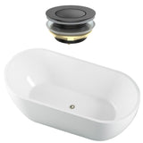 Seima Arko 120 Freestanding Bath 1700mm Gloss White + Flexiwaste Overflow Kit & Pop-Out Waste Matte Black 192827