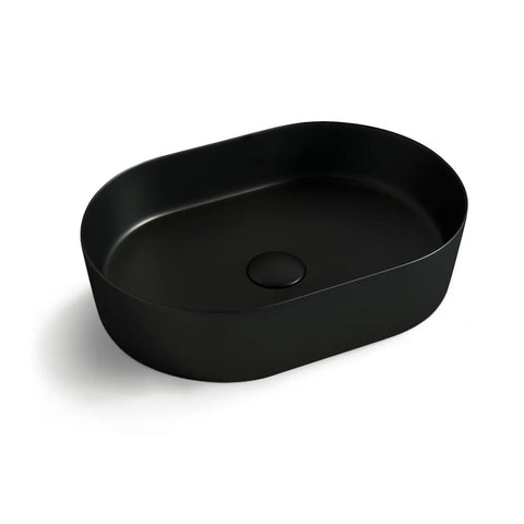 Otti Oval Basin 500X340mm Above Counter Matte Black OT5035MB