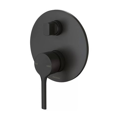 Phoenix Vivid Slimline Oval SwitchMix Shower/Bath Diverter Mixer Fit-Off (Trim Kit Only) Matte Black VV2940-10