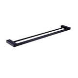 Amelie Royale Square Double Towel Rail 800mm Matte Black BDO4630DMB