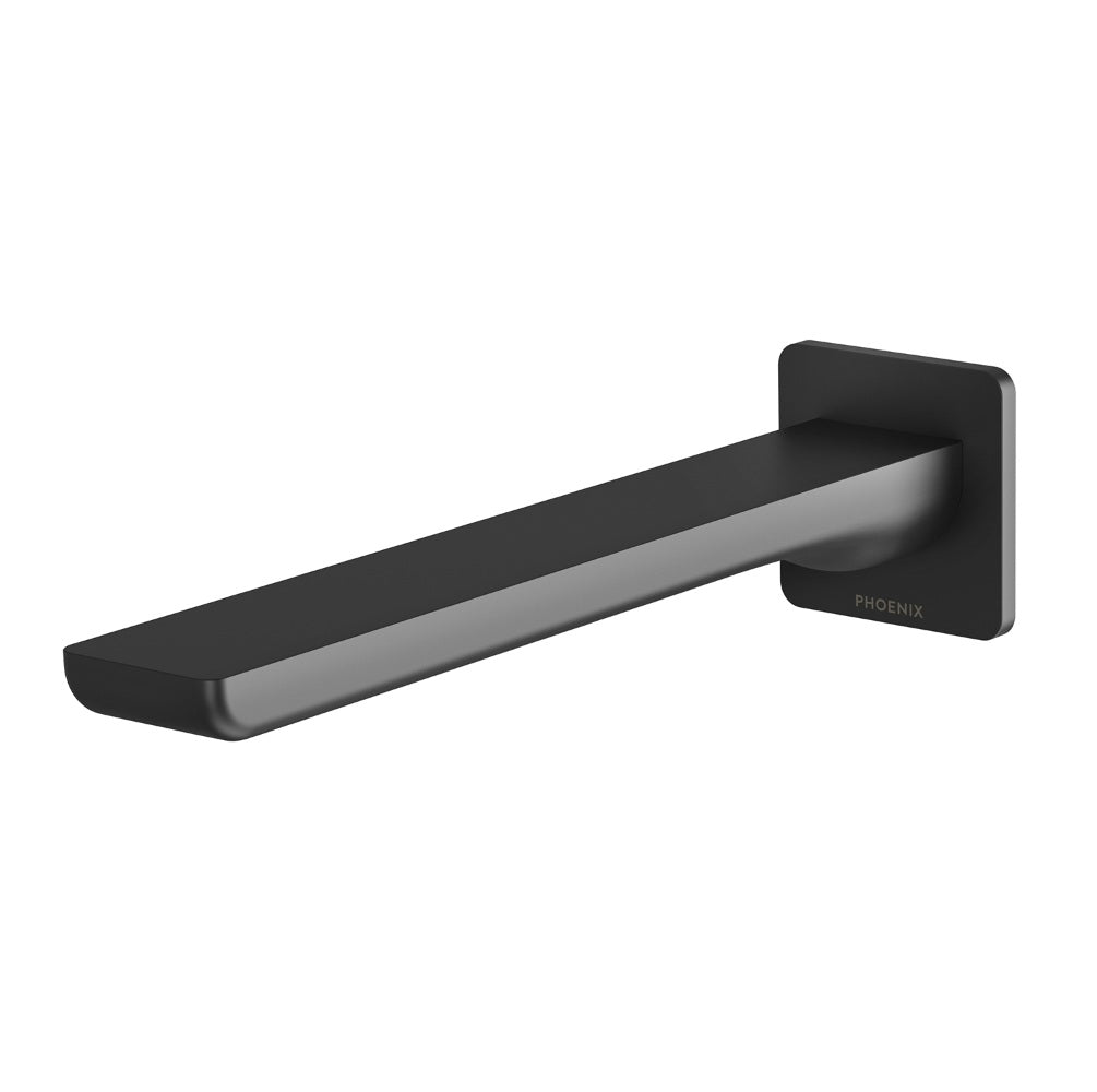 Phoenix Gloss MKII Wall Basin / Bath Outlet 200mm Matte Black 135-7610-10-1