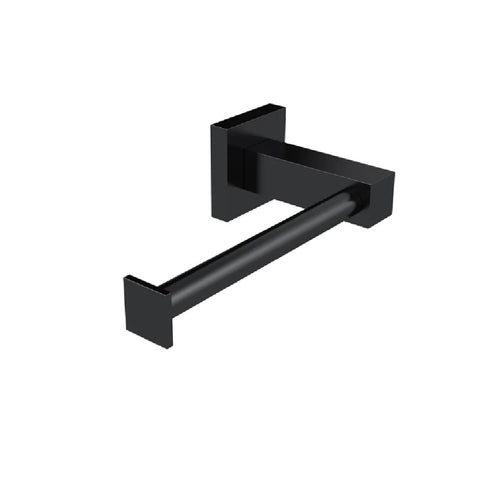 Meir Square Toilet Roll Holder w/ Round Bar Matte Black MR02B