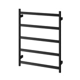 Phoenix Five Flat Bar Heated Towel Ladder 550mm x 740mm Matte Black 652-8750-10