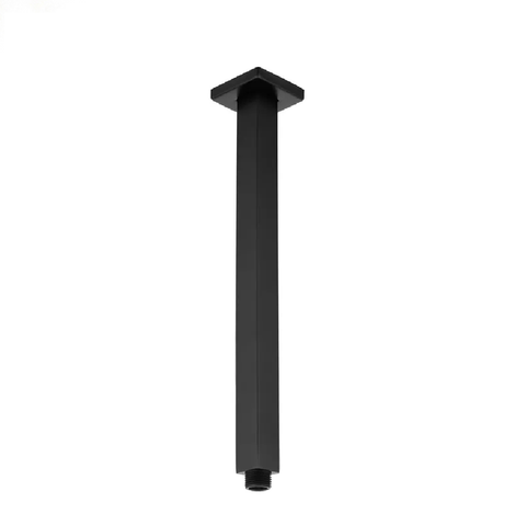 Otti Taran Square Ceiling Shower Arm 450mm Matte Black TCSA4B