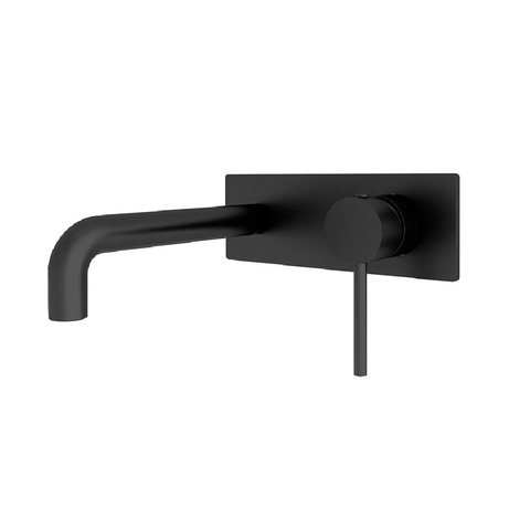 Nero Dolce Wall Basin/Bath Mixer W/Plate 215mm Spout Trim Kits Only Matte Black NR250810BTMB