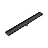 Nero Tile Insert V Channel Floor Grate w/ Outlet 800x106x90mm Matte Black NRFG010HSMB