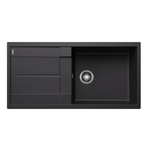 Blanco Metra Xl 6S Sink 1000x500mm Topmount (Right Hand Bowl) Silgranit Black 528051