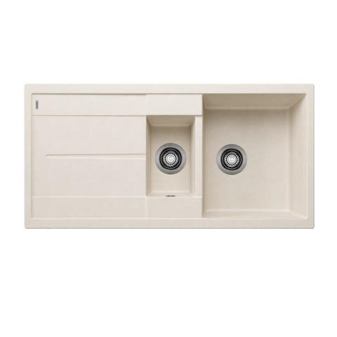 Blanco Metra 6S Sink 1000x500mm Topmount (Right Hand Bowl) Silgranit White 528044