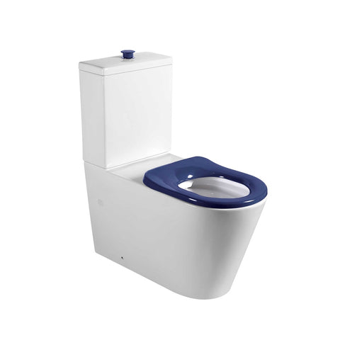 Seima Modia Care Wall Faced Toilet Pan White + Blue Seat 191856