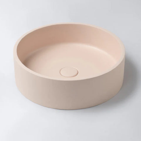 Eight Quarters Concrete Circle Above Counter Basin 390x390mm Blush EQCO1-B