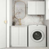 Otti Bondi Mini Laundry Kit 650mm White / Cloudy Carrara Top LA-650A-BOW-CA