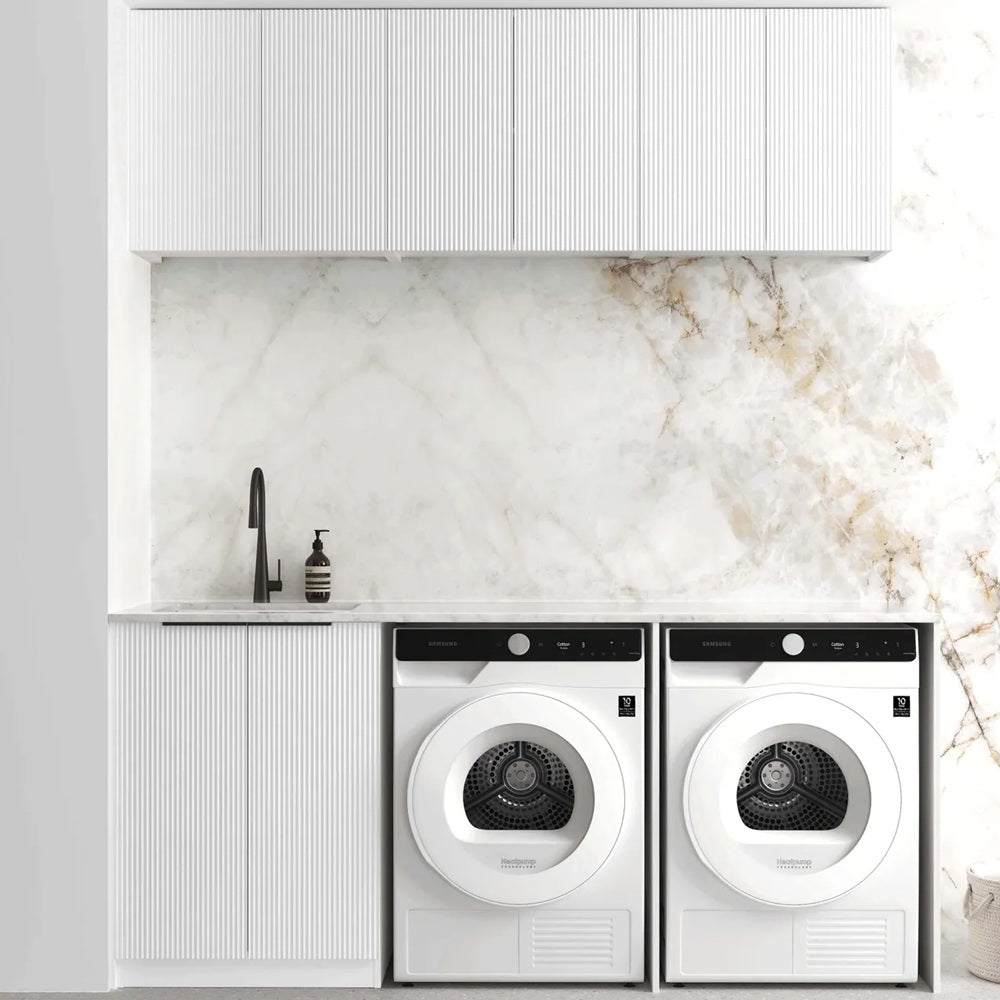 Otti Bondi Laundry Kit 1960A White / Natural Carrara Marble Top LA-1960A-BOW-NCA