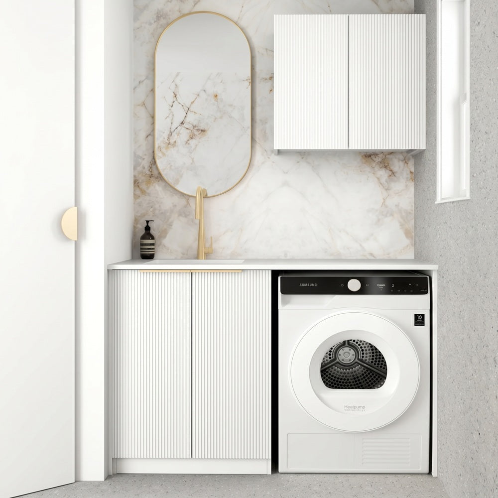 Otti Bondi Laundry Kit 1305A White / Natural Carrara Marble Top LA-1305A-BOW-NCA
