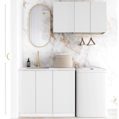 Otti Bondi Laundry Kit 1715A White / Cloudy Carrara Top LA-1715A-BOW-CA