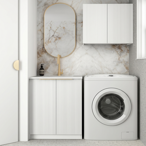 Otti Bondi Mini Laundry Kit 650mm White / Pure White Top LA-650A-BOW-PW